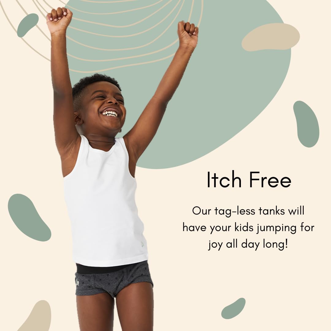 Feathers Boys White Tank Top 100% Cotton Tagless Undershirts 3-Pack - Image 3