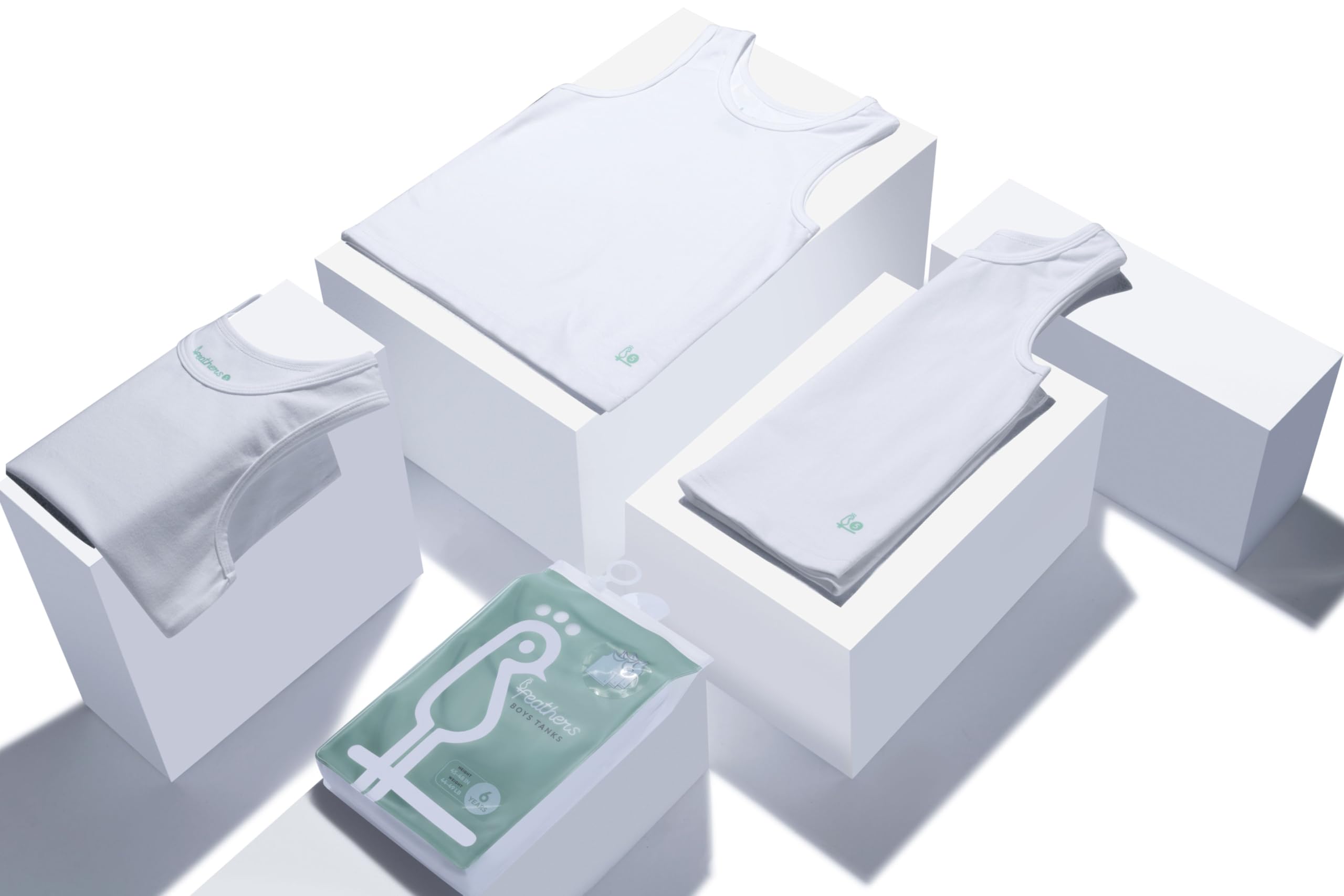 Feathers Boys White Tank Top 100% Cotton Tagless Undershirts 3-Pack - Image 8