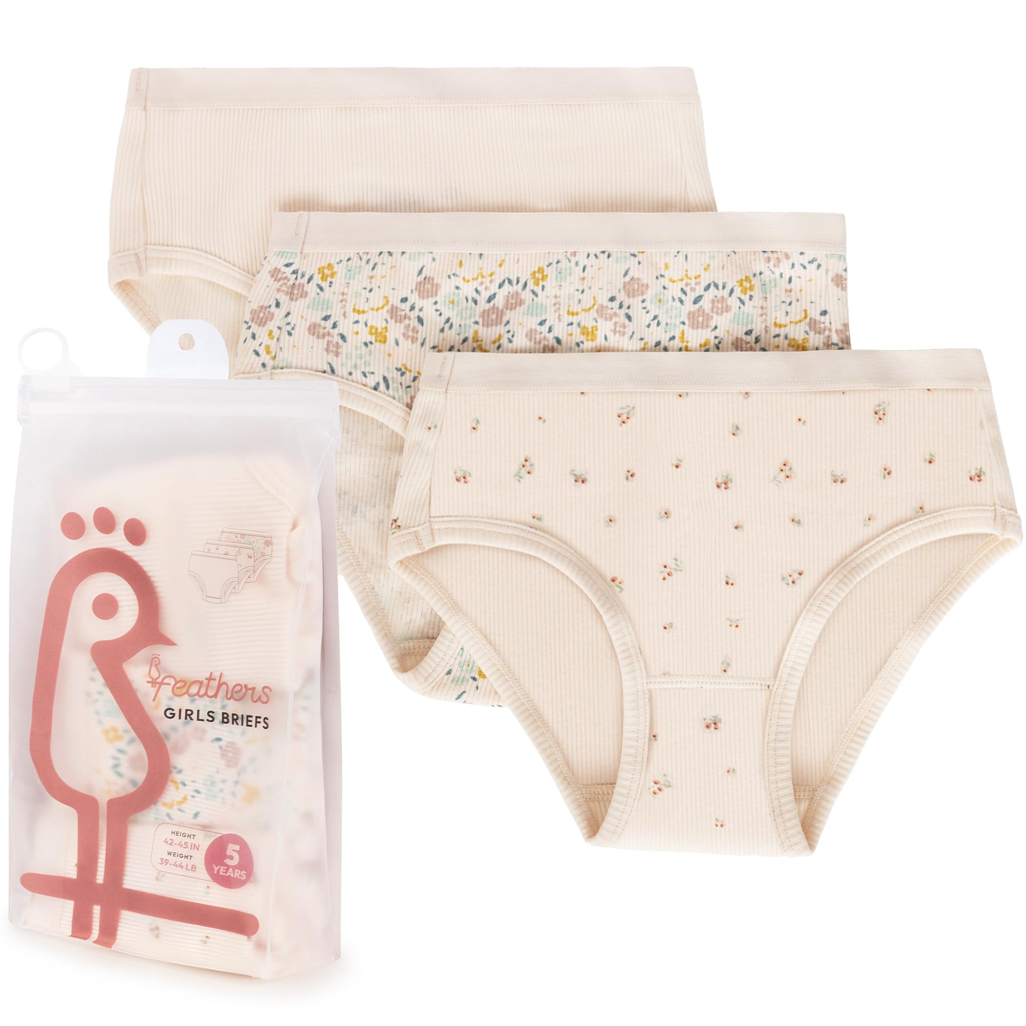 Feathers Floral Print Snug Tagless Cotton Underwear – Girls Underwear Briefs Super Soft Panties (3 Pack) - Image 6