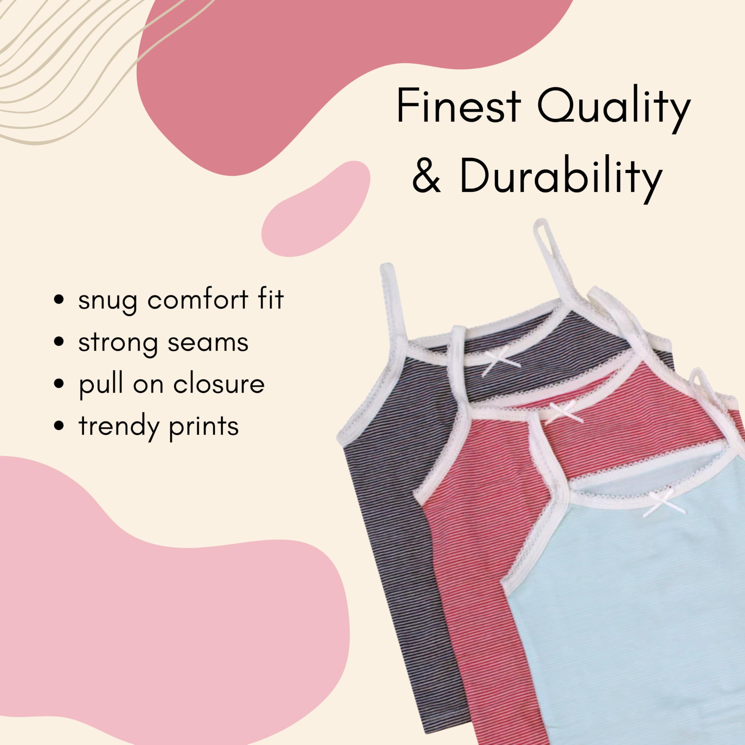 Feathers Girls and Toddler Undershirts - Kids Camisoles - Super Soft Cotton - Image 3