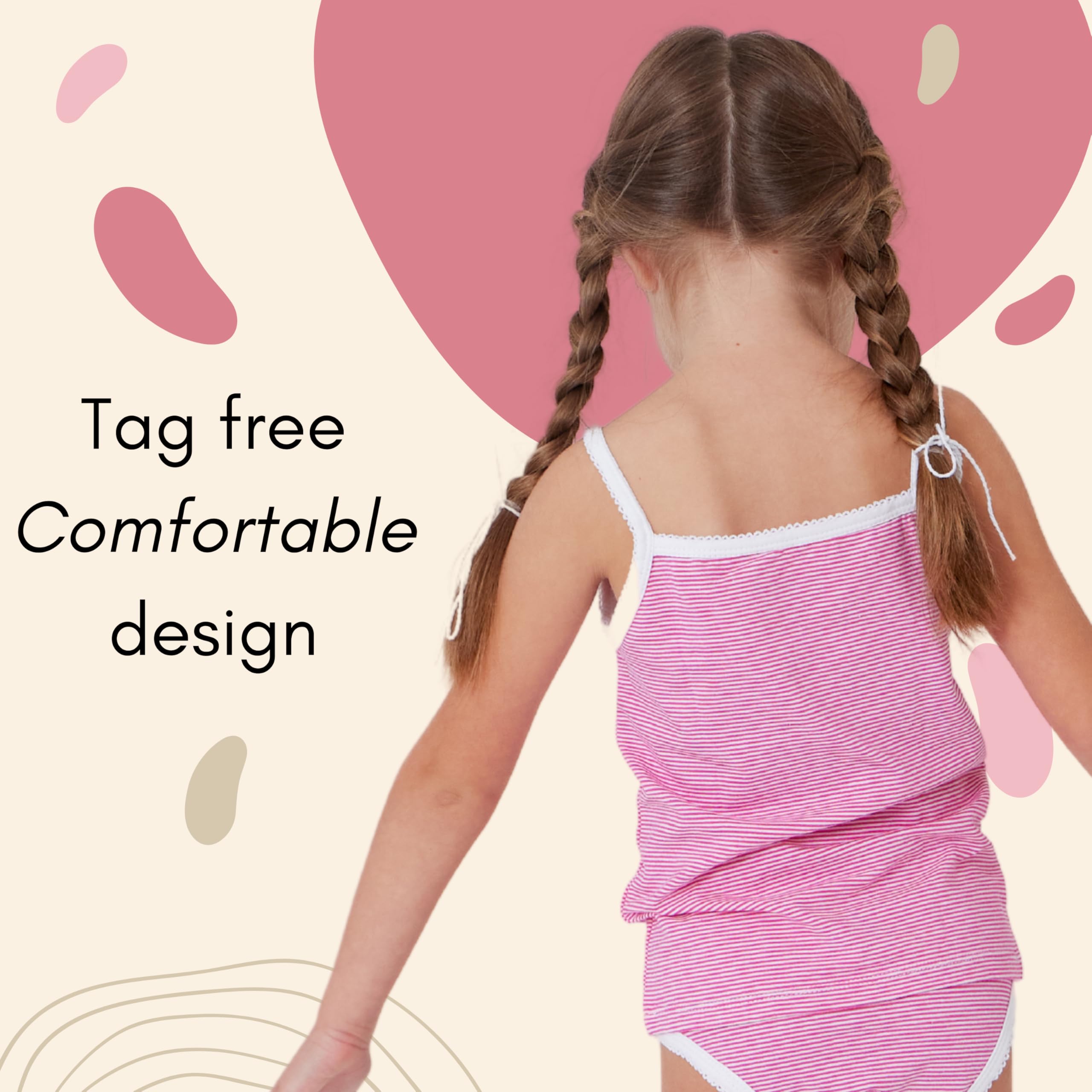 Feathers Girls and Toddler Undershirts - Kids Camisoles - Super Soft Cotton - Image 6