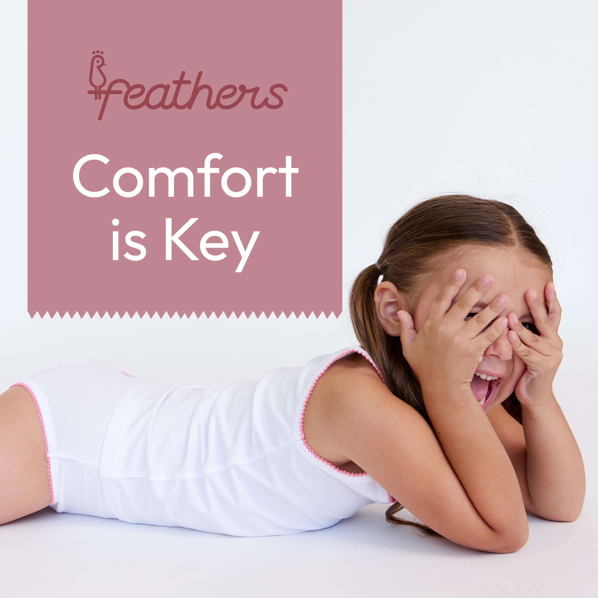 Feathers Girls Undershirts Tagless Camisoles - 5 pk Super Soft Cotton Cami Girls Tank Tops - Image 4