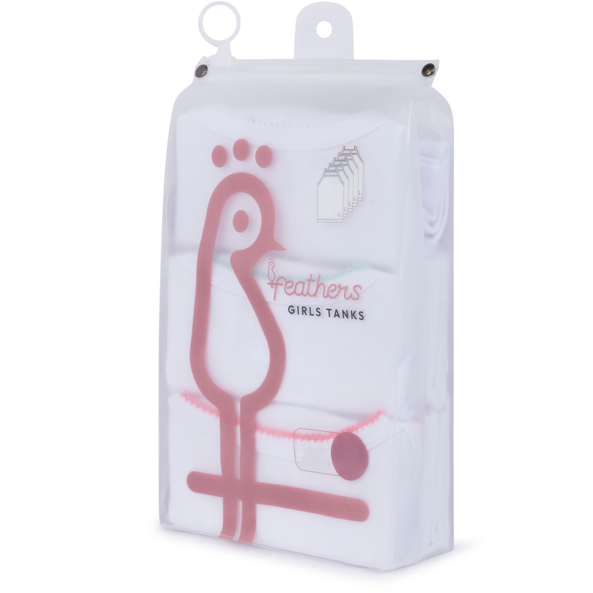 Feathers Girls Undershirts Tagless Camisoles - 5 pk Super Soft Cotton Cami Girls Tank Tops - Image 5