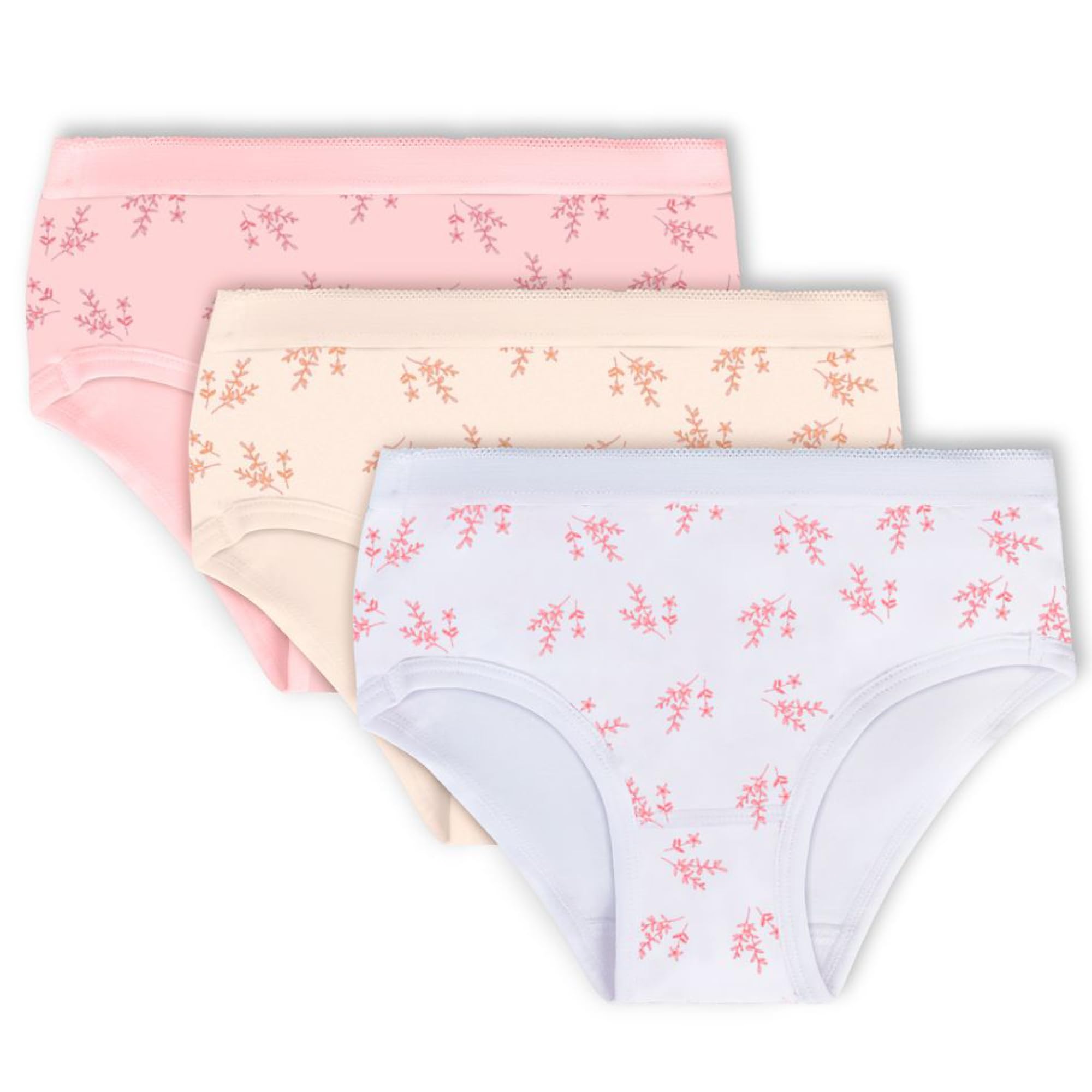 Feathers Leafy Print Snug Tagless Cotton Underwear – Girls Underwear Briefs Super Soft Panties (3 Pack) - Image 7