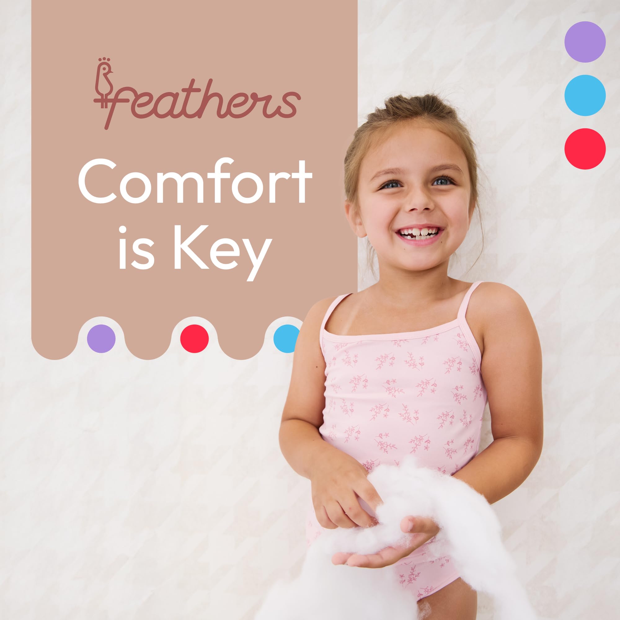 Feathers Leafy Style Super Soft Girls Undershirts Tagless Camisoles – Cotton Cami Girls Tank Tops (5 Pack) - Image 5