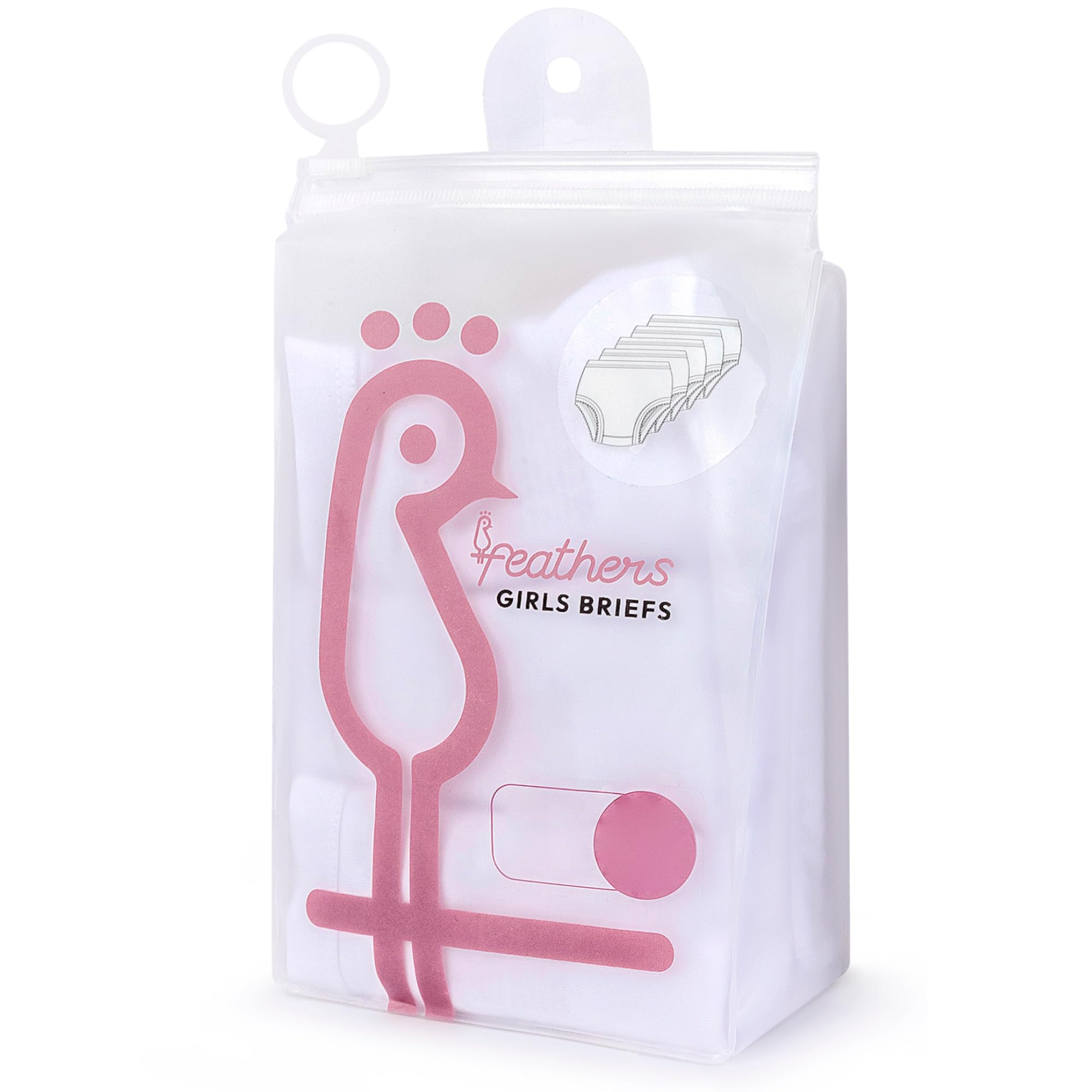 Feathers Solid White Snug Tagless Super Soft Cotton Underwear - Girls Underwear Briefs Panties 5-Pack (White) - Image 6