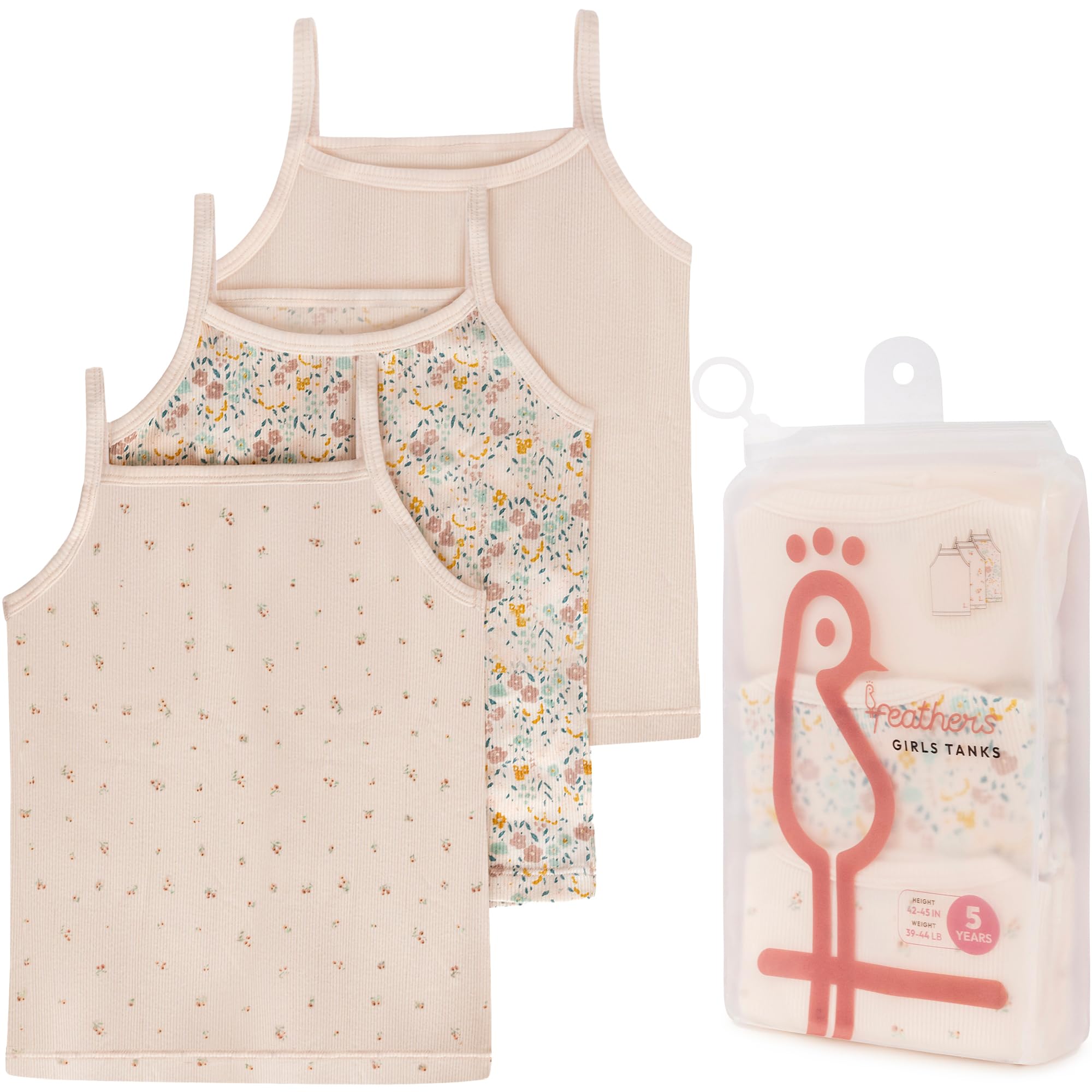 Feathers Super Soft Girls Undershirts Tagless Camisoles – Cotton Cami Girls Tank Tops (3 Pack) - Image 6