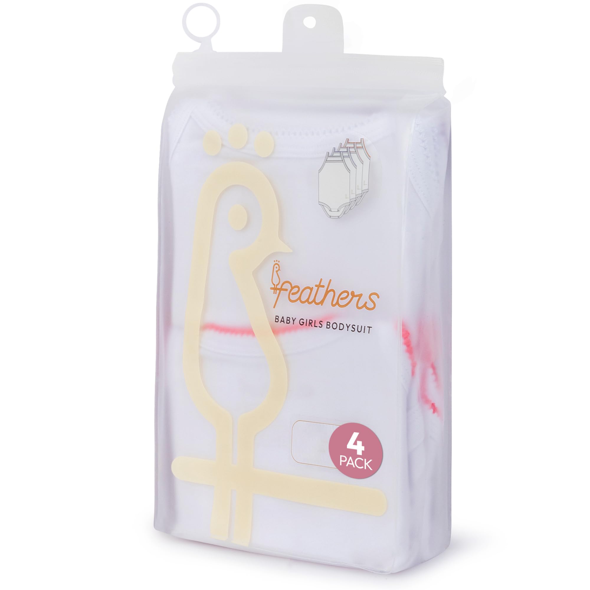 Feathers Tank Top Baby Girl Undershirts - Super Soft Cotton One-Piece Toddler Bodysuit (4 Pack) (Multicolor) - Image 6